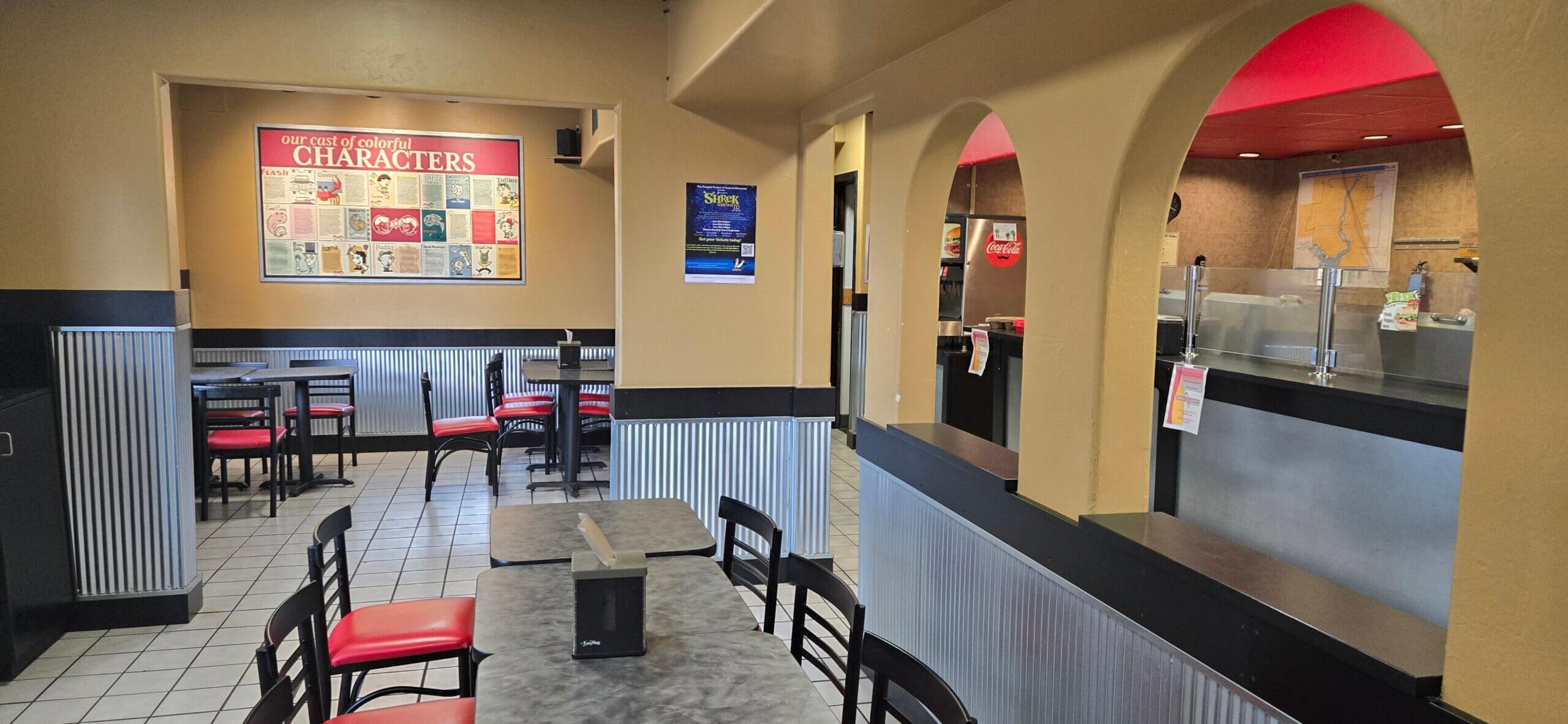 Inside view of the Erbert's and Gerbert's sandwich shop of Wausau, WI.